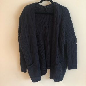 Oversized Navy Cardigan